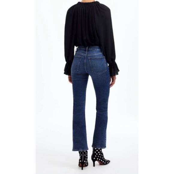 Madewell Kick Out Crop Jeans Lenoir Dark Wash Flare Denim size 27 - Picture 2 of 13